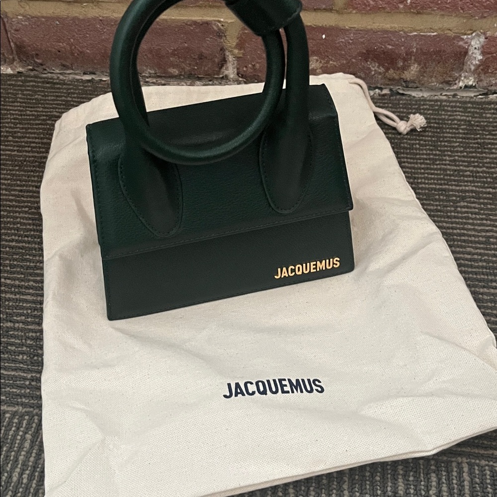 Jacquemus Dark Green Le Chiquito Mini Bag with Gold Logo - Picture 6 of 6